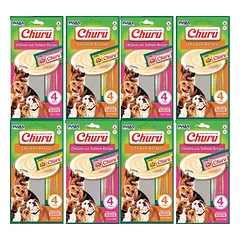 INABA Churu 4P chicken and salmon flavored dog treat 4x(4x14g)+ Churu 4P chicken flavored dog treat 4x(4x14g)