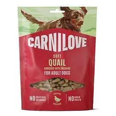 Carnilove Dog Soft Quail with Oregano skanėstas šunims, 200 g
