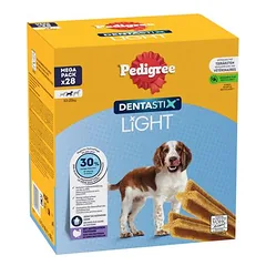 Pedigree Dentastix Light: Zahnpflege Snack für mittelgroße Hunde (10 - 25 kg)