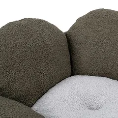 Ferplast minkštas guolis Fiore Bouclé, žalias / pilkas, Ø 64 x H 21 cm — 3 nuotrauka
