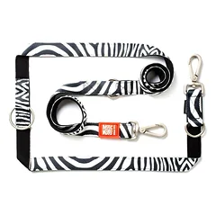 Max&Molly Multi-Leash - Reguliuojamas pavadėlis šunims, įdomus raštas, 200 cm, Zebra / XS — 2 nuotrauka
