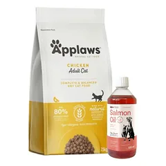 Applaws Adult Chicken Dry Cat Food 7,5kg + LAB V Lašišų aliejus šunims ir katėms 500ml