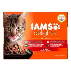 IAMS Cat Delights Adult All Breeds Ocean Fish In Jelly Pouch 12 X 85 g