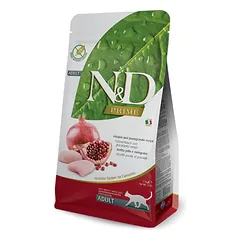 Farmina N&D Cat Grain Free be grūdų sausas maistas suaugusioms katėms su vištiena ir granatais, 1.5 kg