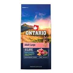 Sausas šunų ėdalas – Ontario Adult Large, su jautiena ir rudaisiais ryžiais, 12 kg