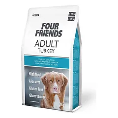 FourFriends adult turkey begrūdė sausas pašaras jautriems šunims, 3 kg