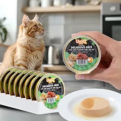 UNIQ PETS Šlapias kačių ėdalas ROYAL BEEF jautienos paplotėlis su lancetų sėklomis 30 g x 8 vnt 