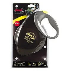 FLEXI Giant L diržas 10 m dideliems stipriems šunims iki 50 kg - juodas