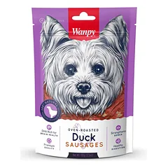 Wanpy Duck Sausages skanėstai šunims, vytintos antienos dešrelės, 100 g