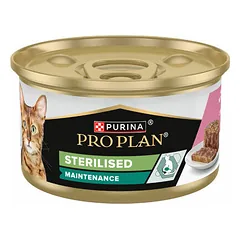Purina Pro Plan Sterilised Maintenance su tunu ir lašiša, paštetas, drėgnas maistas katėms 85 g