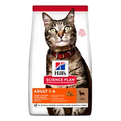Hills Science Plan Feline Adult Lamb sausas maistas katėms, sukurtas palaikyti optimalią fizinę būklę, 1,5 kg