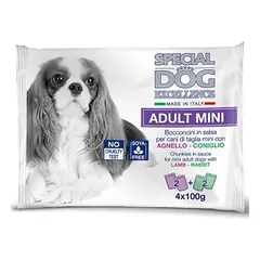 Special Dog Excellence Pouches Mini ADULT drėgnas maistas mažų veislių šunims su ėriena ir triušiena, 4 x 100 g