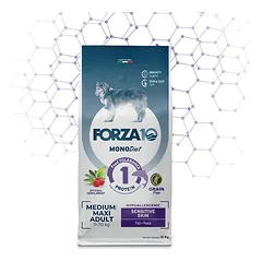 FORZA10 Medium/Maxi Diet Sensitive Skin begrūdis su žuvimi. 10 kg