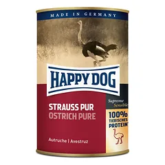 HAPPY DOG Pur Strauss konservai su strutiena 400 g