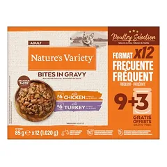 Nature's Variety Bites padaže, drėgnas maistas katėms, ekonominė pakuotė 48 x 85 g — 3 nuotrauka