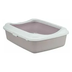 Trixie Classic Cat Litter Tray with Rim, 37 x 15 x 48 cm, Light Lilac/White