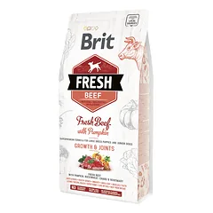 Brit Fresh Beef with Pumpkin PUPPY Large Bones & Joints sausas pašaras didelių veislių šuniukams su jautiena ir moliūgu, 2.5 kg