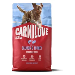 CARNILOVE Active Dog Salmon & Turkey Adult 3 x 4 kg – sausas pašaras su lašiša ir kalakutiena suaugusiems šunims