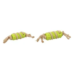 Flamingo Hundespielzeug Twirly Stick mit Seil grün