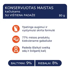 CLUB 4 PAWS Premium konservuotas pašaras su vištiena padaže kačiukams, 80 g — 2 nuotrauka