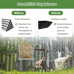 Šieno lovelis arkliams 71x32,5x68cm., sidabrinės spalvos — 5 nuotrauka