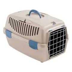 Stefanplast Gulliver 1 transportavimo dėžė su metalinėmis durelėmis, travertino balta, 48x32x31 cm