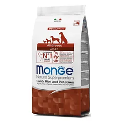 Monge All Breeds Adult Lamb (ėriena) sausas pašaras šunims su ėriena
