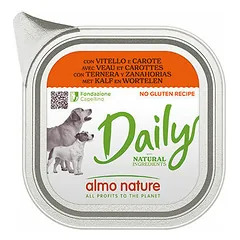 Almo Nature Daily Dog teļš ar burkāniem 100 g - konservi suņiem nuotrauka