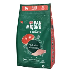 PAN MIĘSKO su žolelėmis Jautiena su triušiena M 2x3 kg vidutinio dydžio veislėms