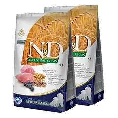 Farmina N&D Ancestral Grain LAMB & BLUEBERRY PUPPY MEDIUM & MAXI 2x12 kg
