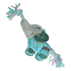 KONG Knots Carnival Elephant S/M patvarus pliušinis žaislas šunims su virvėmis — 3 nuotrauka