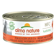 Almo Nature HFC Natural vištiena su moliūgu, konservai suaugusiems katėms, 150 g