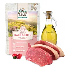 WILDES LAND Calf and duck konservai katėms su veršiena ir antiena, 100 g nuotrauka