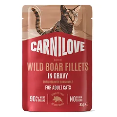 CARNILOVE Gravy Wild Boar enriched with Chamomile NEW konservuotas pašaras katėms 85 g