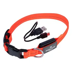 Nomad Tales Spirit USB LED nailoninis antkaklis, oranžinis, Mažiems 5–10 kg — 5 nuotrauka