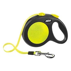 Flexi Neon New Classic L 5m juostinė pavadėlė šunims iki 50 kg, atspindinti, ryškiai neoninė