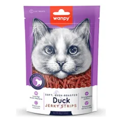 Wanpy Soft Duck Jerky Strips antienos juostelės skanėstai katėms, 80 g