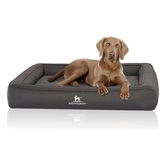 Knuffelwuff Orthopädisches Hundebett aus Velours mit Handwebcharakter Yukon