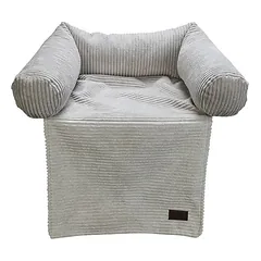 Designed by Lotte sofos pagalvė katėms Ribbed, šviesiai pilka, apie L 50 x B 45 x H 13,5 cm — 5 nuotrauka