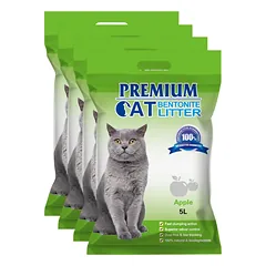 Premium Cat Clumping Bentonite kraikas - obuolys katėms 4x5L