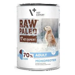 RAW Paleo Adult be grūdų monoproteininis maistas šunims su menke, 400 g — 2 nuotrauka