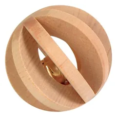 Trixie Slat Ball With Bell žaislas graužikams iš neapdorotos medienos su skambučiu, ø 6 cm