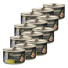 Miamor Feine Filets in jelly - drėgnas kačių maistas vištiena 12x100g skardinė