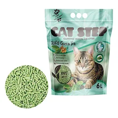 CAT STEP Tofu green tea sušokantis kraikas katėms, žaliosios arbatos kvapo, 2,7kg  6l