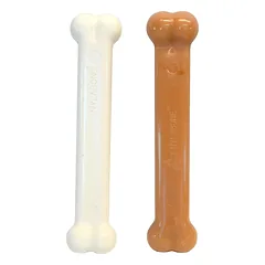 Nylabone Dura Chew Extreme Dvigubas Paketas - du stiprūs šunų kramtukai, pagardinti vištiena ir šonine, Bone / M — 2 nuotrauka