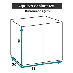 Opti Set 125 spintelė stačiakampė, balta, 81x36x80 cm — 5 nuotrauka
