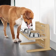 Šėrimo stotelė šuniui Relaxdays, 2 dubenėliai, 55 × 37 × 36 cm — 2 nuotrauka