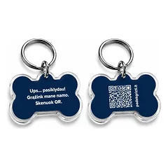 Padėk Grįžti kauliuko formos QR PAKABUKAS