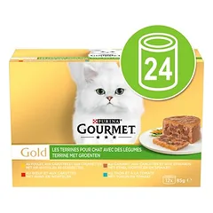 Gourmet Megapack Gold Terrine, drėgnas maistas katėms 24 x 85 g