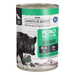 COUNTRY OF ANIMALS Dog Monoprotein Wild Boar 400g šernas, drėgnas maistas šunims